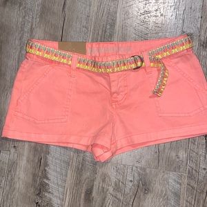 Coral/Neon Mossimo Supply Co Shorts W/Belt Sz 3
